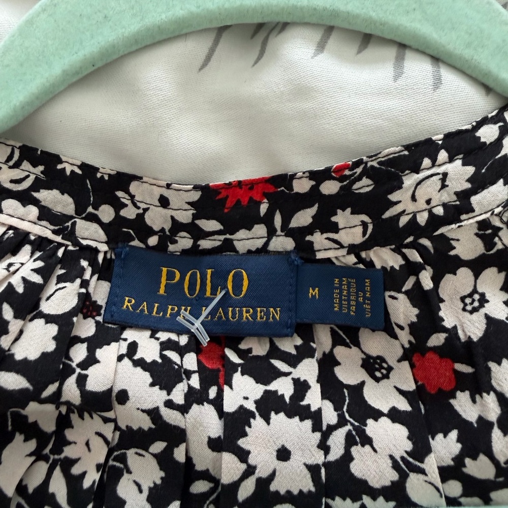 Polo by Ralph Lauren Black and White Floral Blouse